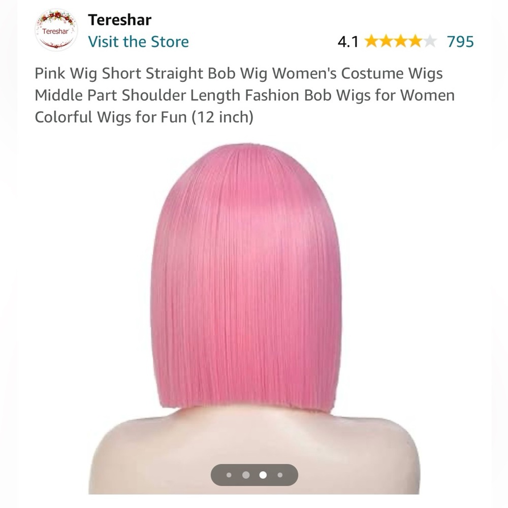 Straight Pink Wig
